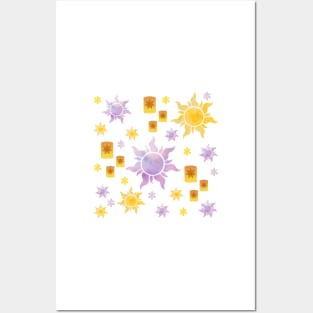 Tangled Sun Pattern Posters and Art